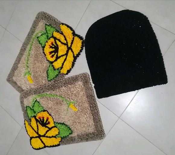 Tapetes Frufru Banheiro Flor Amarela Antiderrapante