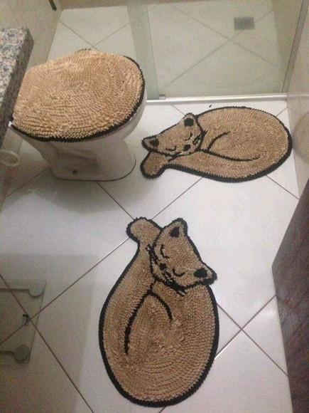 Tapetes Frufru Banheiro Gato Antiderrapante