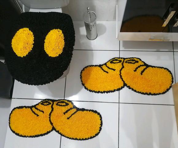 Tapetes Frufru Banheiro Mickey Antiderrapante