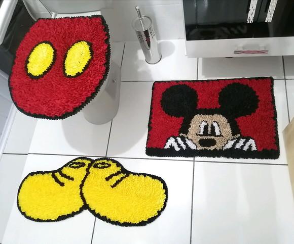 Tapetes Frufru Banheiro Mickey Antiderrapante