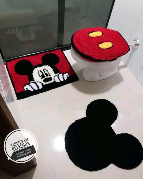 Tapetes Frufru Banheiro Mickey Antiderrapante