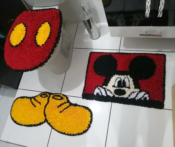 Tapetes Frufru Banheiro Mickey Antiderrapante