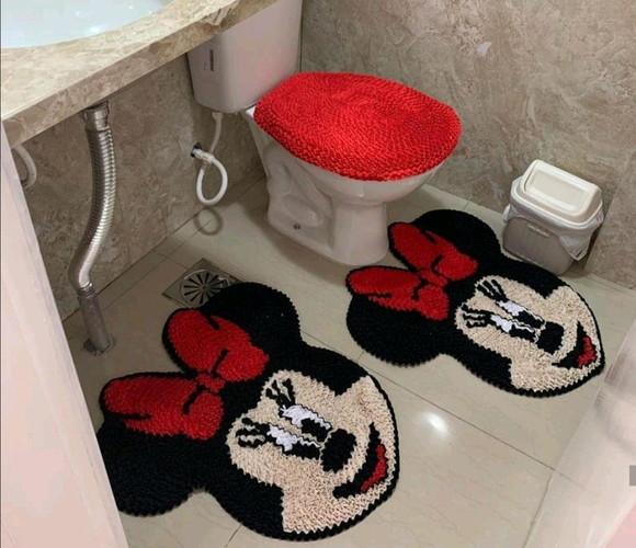 Tapetes Frufru Banheiro Minnie Antiderrapante