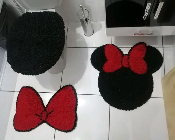 Tapetes Frufru Banheiro Minnie Antiderrapante