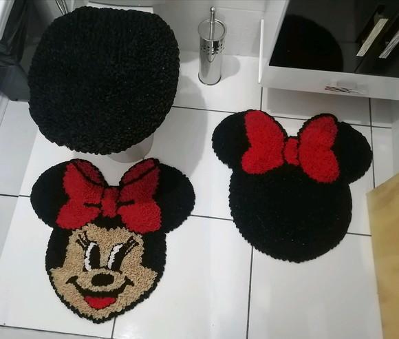 Tapetes Frufru Banheiro Minnie Antiderrapante