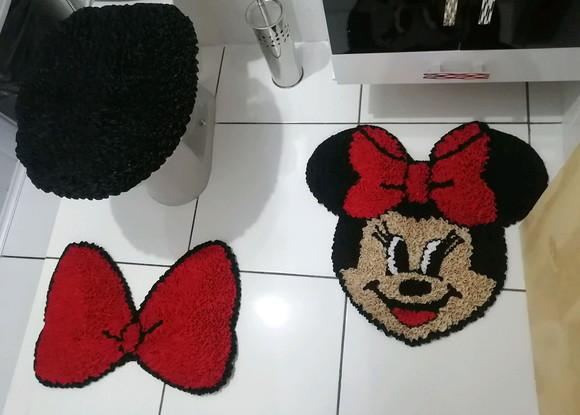 Tapetes Frufru Banheiro Minnie Antiderrapante