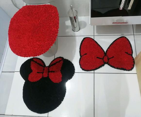 Tapetes Frufru Banheiro Minnie Antiderrapante