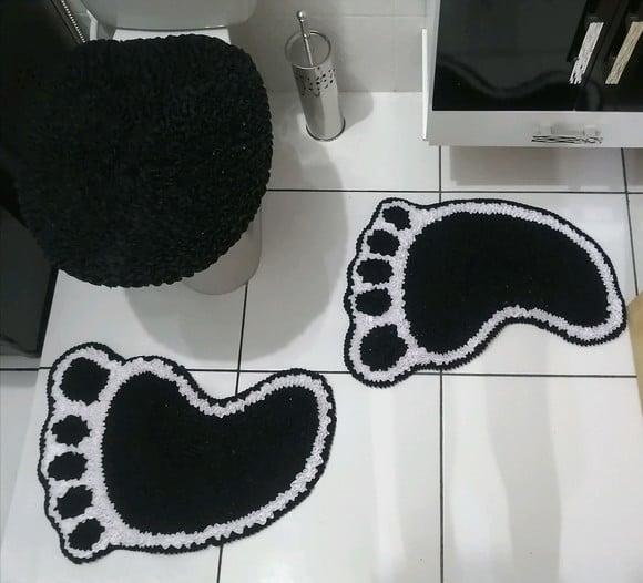 Tapetes Frufru Banheiro Pés Antiderrapante