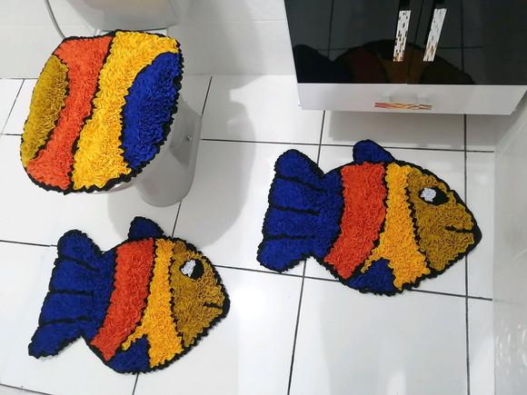 Tapetes Frufru Banheiro Peixe Antiderrapante