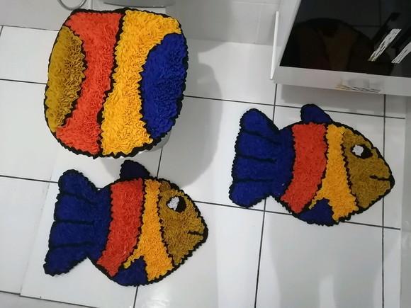 Tapetes Frufru Banheiro Peixe Antiderrapante