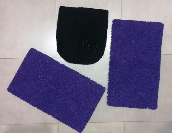 Tapetes Frufru Banheiro Roxo Antiderrapante