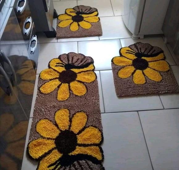Tapetes Frufru Borboleta 2m e Pequenos 80cm 4 Peças