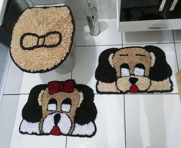 Tapetes Frufru Cachorro e Cachorra Antiderrapante