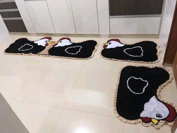 Tapetes Frufru Cozinha Galinha Antiderrapante