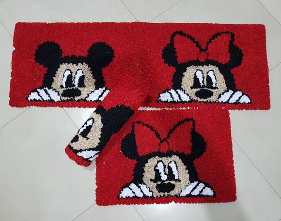 Tapetes Frufru Cozinha Minnie e Mickey Antiderrapante