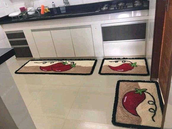 Tapetes Frufru Cozinha Pimenta Antiderrapante