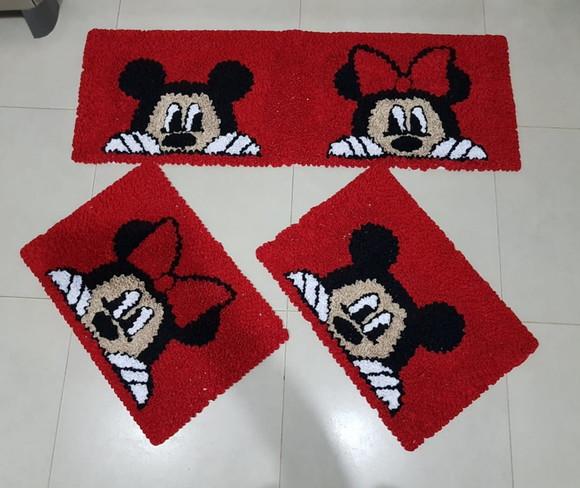 Tapetes Frufru Cozinha Minnie e Mickey Antiderrapante
