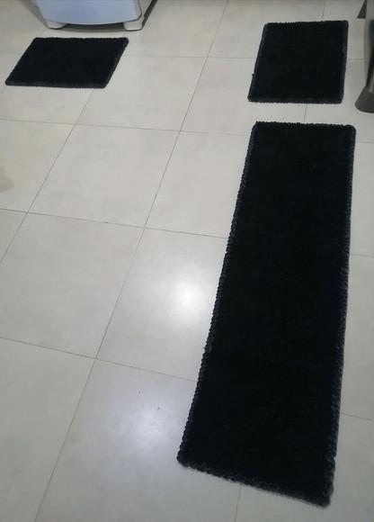 Tapetes Frufru Cozinha Preto Antiderrapante