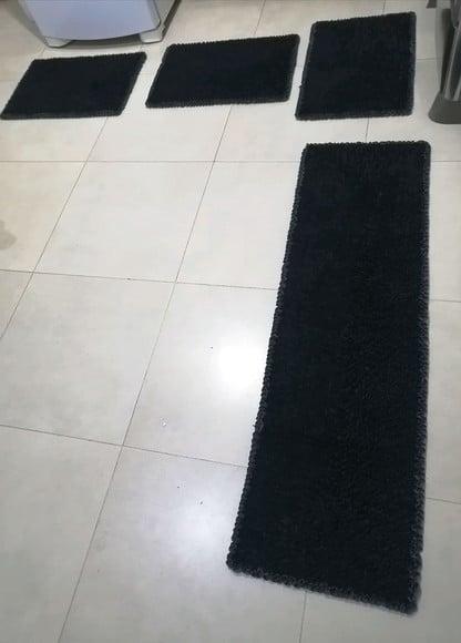 Tapetes Frufru Cozinha Preto Antiderrapante