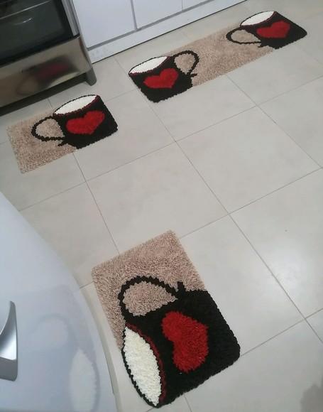 Tapetes Frufru Cozinha Xícara Antiderrapante