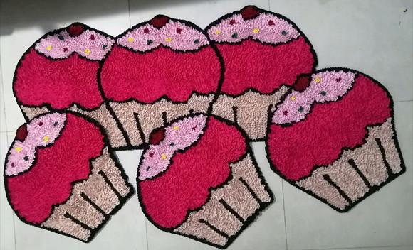 Tapetes Frufru Cupcake Rosa Antiderrapante