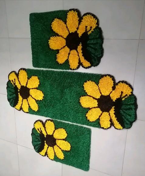 Tapetes Frufru Fundo Verde Borboleta Antiderrapante