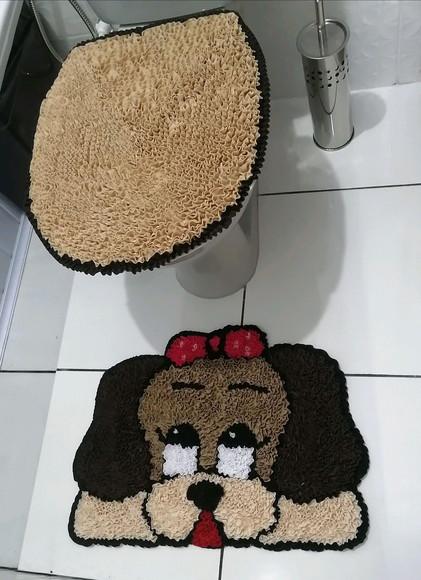 Tapetes Frufru Lavabo Cachorra Antiderrapante