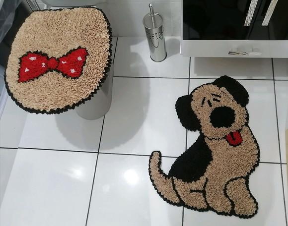 Tapetes Frufru Lavabo Cachorro Antiderrapante