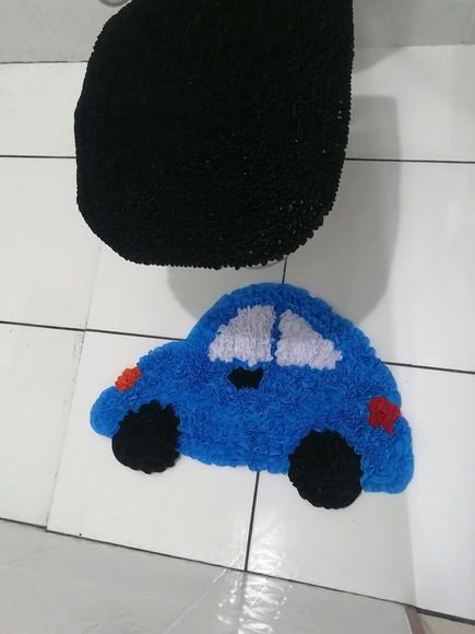 Tapetes Frufru Lavabo Carrinho Azul Antiderrapante