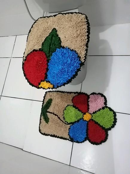 Tapetes Frufru Lavabo Flor Colorida Antiderrapante