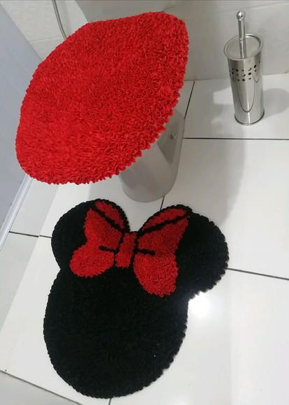 Tapetes Frufru Lavabo Flor Minnie Antiderrapante