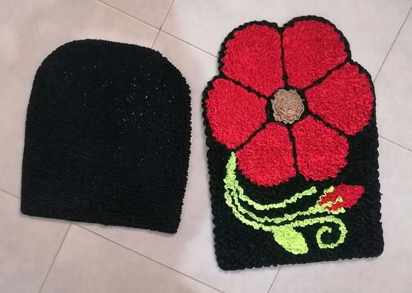 Tapetes Frufru Lavabo Flor Vermelha Antiderrapante