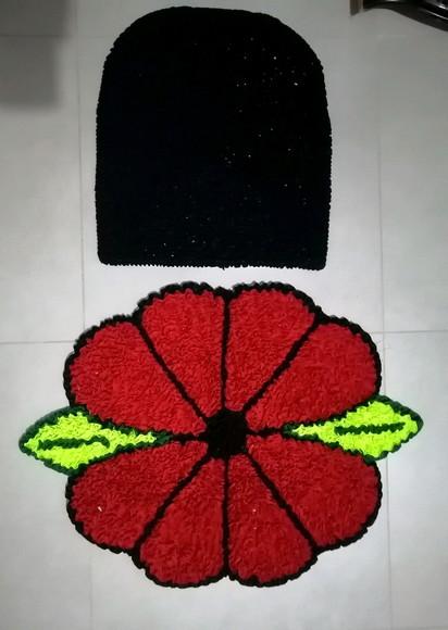 Tapetes Frufru Lavabo Flor Vermelha Antiderrapante