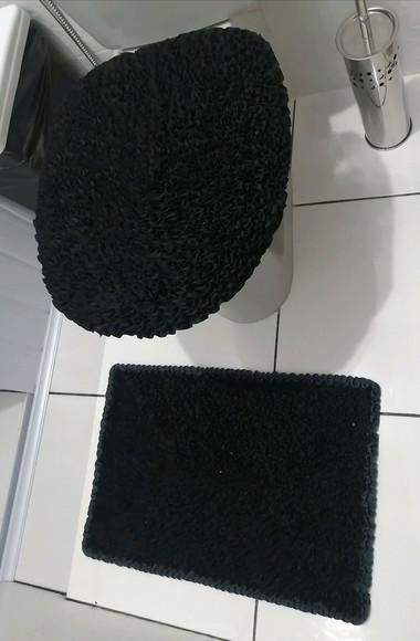 Tapetes Frufru Lavabo Preto Antiderrapante