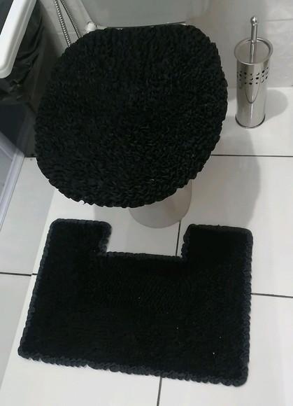 Tapetes Frufru Lavabo Preto Antiderrapante