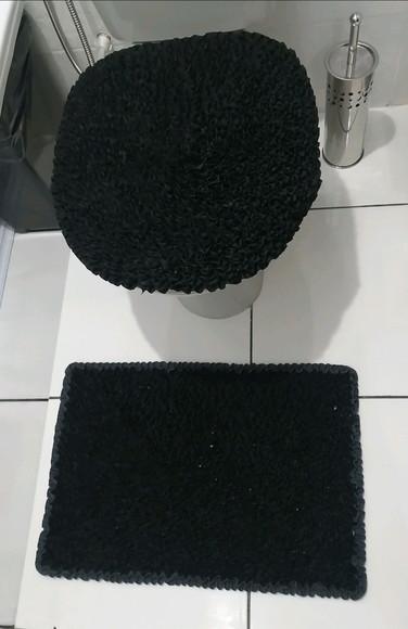 Tapetes Frufru Lavabo Preto Antiderrapante