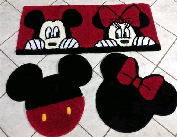 Tapetes Frufru Mickey e Minnie 1m20cm x 45cm Antiderrapante