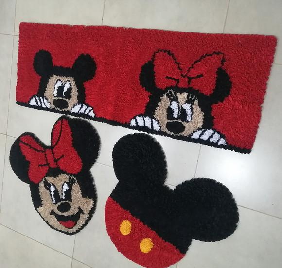 Tapetes Frufru Mickey e Minnie Antiderrapante