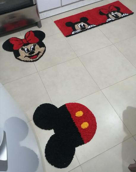 Tapetes Frufru Mickey e Minnie Antiderrapante