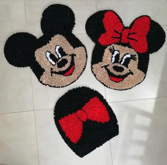 Tapetes Frufru Mickey e Minnie Antiderrapante