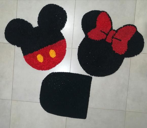 Tapetes Frufru Mickey e Minnie Antiderrapante