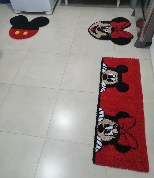 Tapetes Frufru Mickey e Minnie Antiderrapante