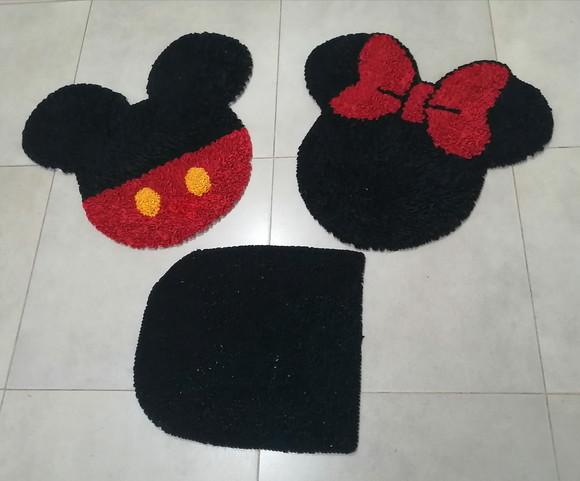Tapetes Frufru Mickey e Minnie Antiderrapante