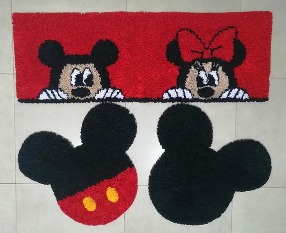 Tapetes Frufru Minnie e Mickey 1m20cm Antiderrapante