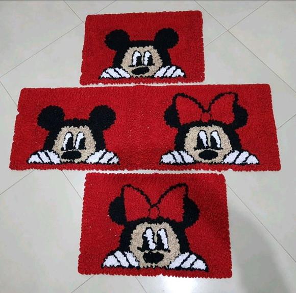 Tapetes Frufru Minnie e Mickey Antiderrapante