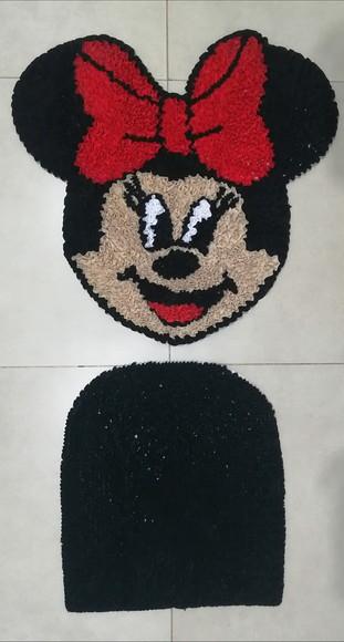 Tapetes Frufru Minnie para Lavabo Antiderrapante