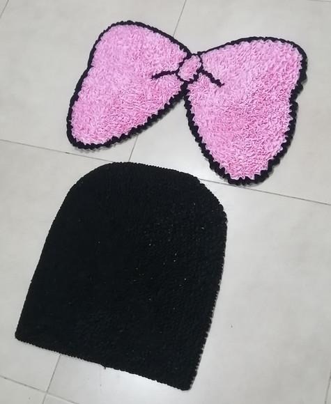 Tapetes Frufru para Lavabo Laço Rosa Bebê Antiderrapante