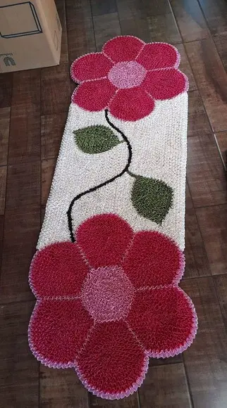 2 Passadeiras de Frufru para Quarto Flor Antiderrapante