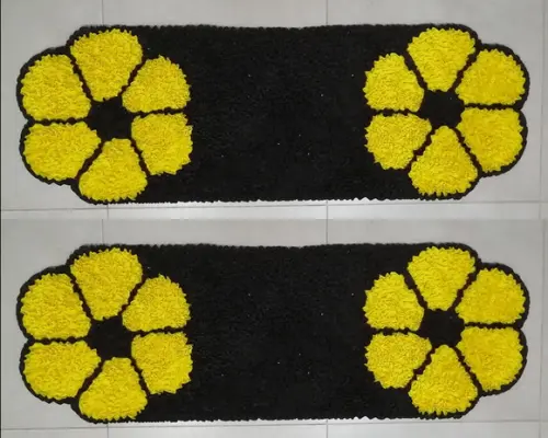 2 Passadeiras de Quarto Flor em Frufru Antiderrapante