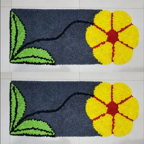 2 Passadeiras de Quarto Flor em Frufru Antiderrapante